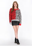 Grey Melange Red Leo