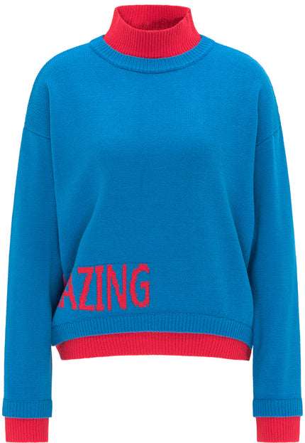 myMo Damski Sweter z Delikatnego Dzianiny