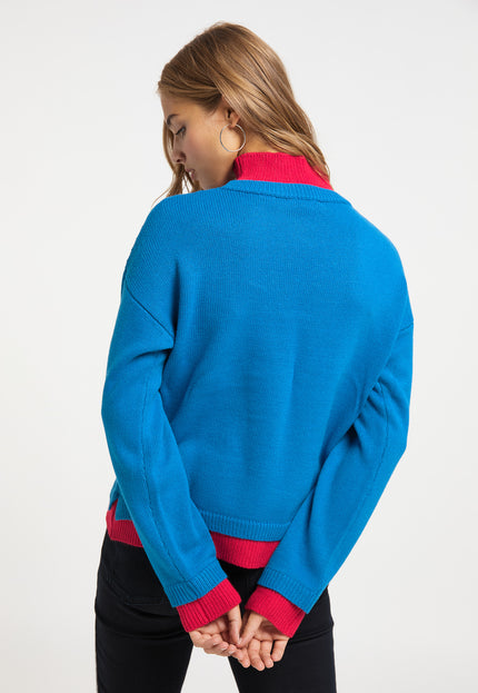myMo Damski Sweter z Delikatnego Dzianiny